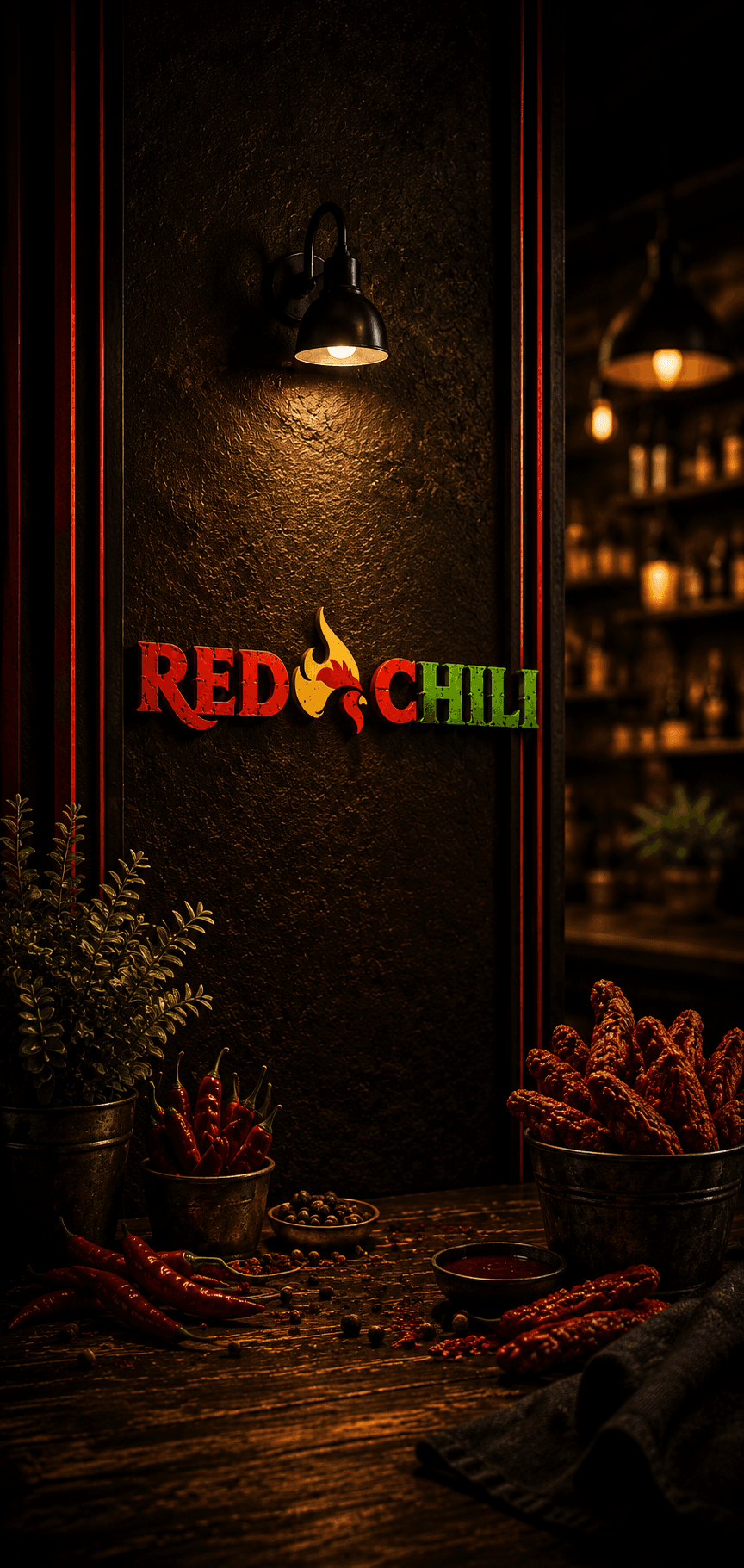 The intimate and warm interior of Red Chilli Restaurant